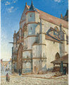 アルフレッド・シスレー 《朝日を浴びるモレ教会》1893年