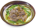 人気の肉うどん（580円）