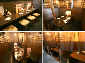 個室感覚でくつろげる店内
